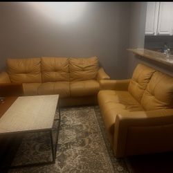 Genuine Leather Sofa And Love Seat 