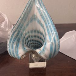Murano Seashell On Lucite Stand 