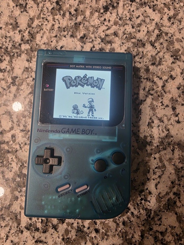 Nintendo Gameboy Clear Blue DMG IPS Screen Upgrade