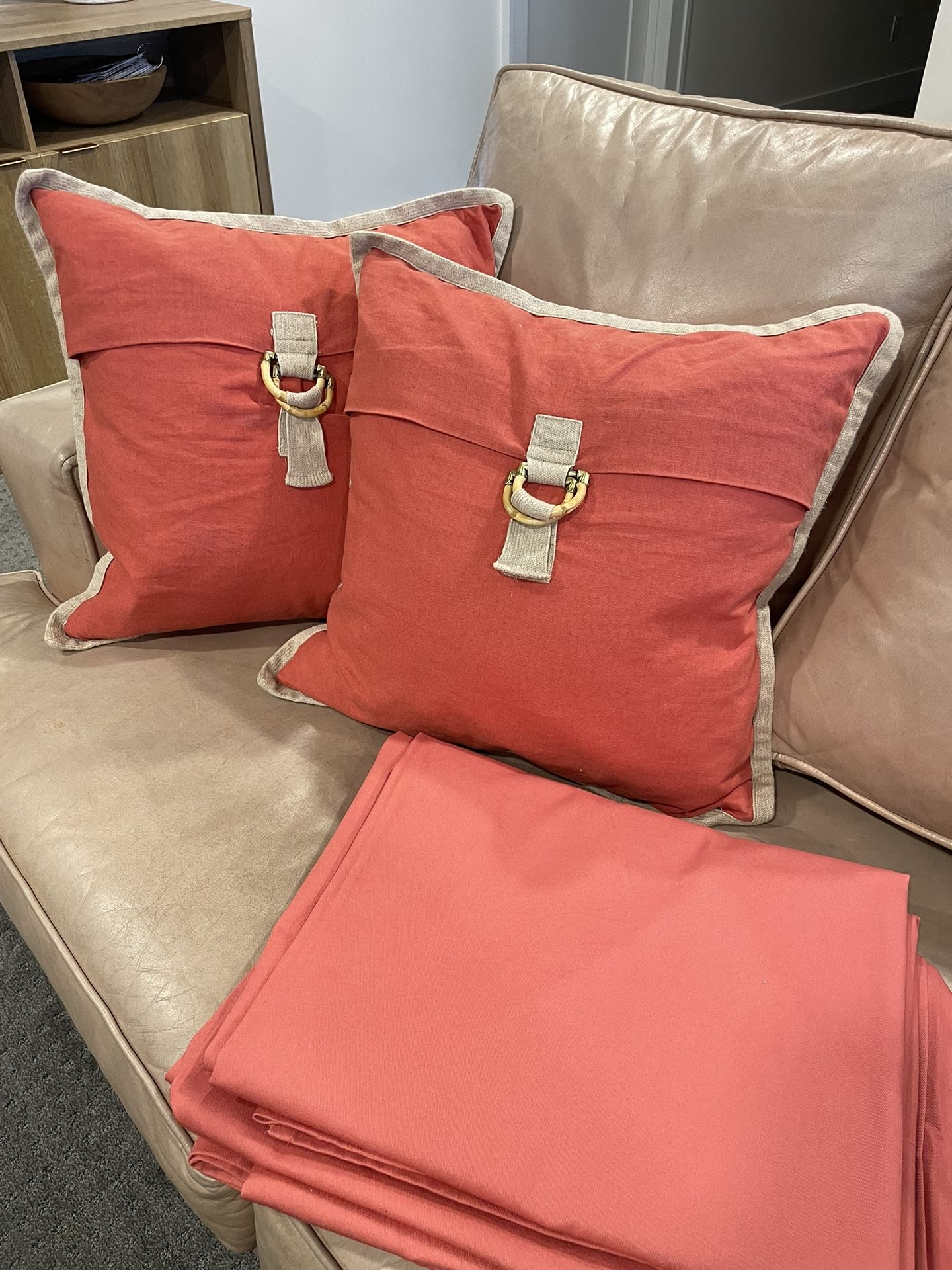 Pottery Barn Pillows - Coral Colored