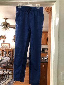 Boys Size Large 14 / 16 Long Pants.  With elastic waist.  Made of 100% Polyester.  Quick dry.  Color Blue .  Preowned excellent condition only wore a 