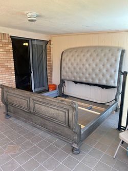 King sized bed frame and dresser