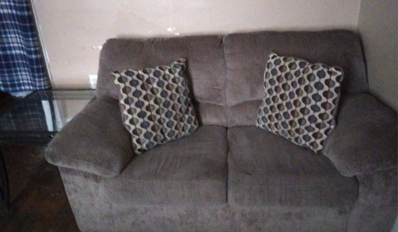 Couch, Loveseat, 50 Inch TV Stand, 2 End Glass Tables