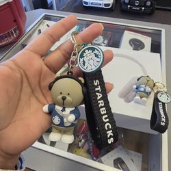 Starbucks Bear Keychain ,cute Little Stocking Stuffer And Great Gift For Coffee Lovers