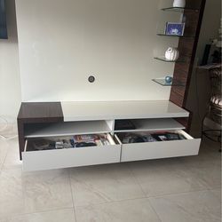 Contemporary TV Entertainment Center With Stand and Storage Drawers