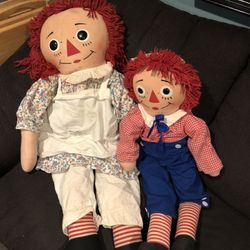 Raggedy Ann and Raggedy Andy Doll set