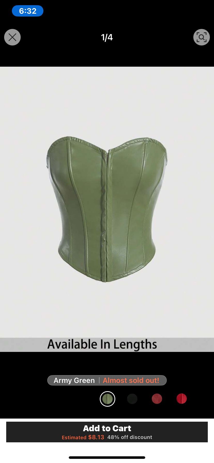 Army Green Corset Top
