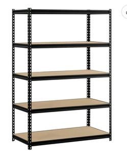 Muscle Rack 48"W x 24"D x 72"H 5-Shelf Steel Freestanding Shelving Unit; Black