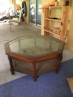 Coffee table and side table with glass top