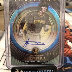 2022 Bowman Inception Jackson Merrill Auto Rookie Card #127/250 Padres