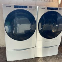 Whirlpool Washer And Dryer Set Electric White 