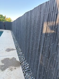 Black bamboo privacy fence panels