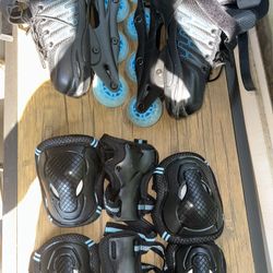 ROLLER SKATES AND FULL SAFETY SET for elbows/knees