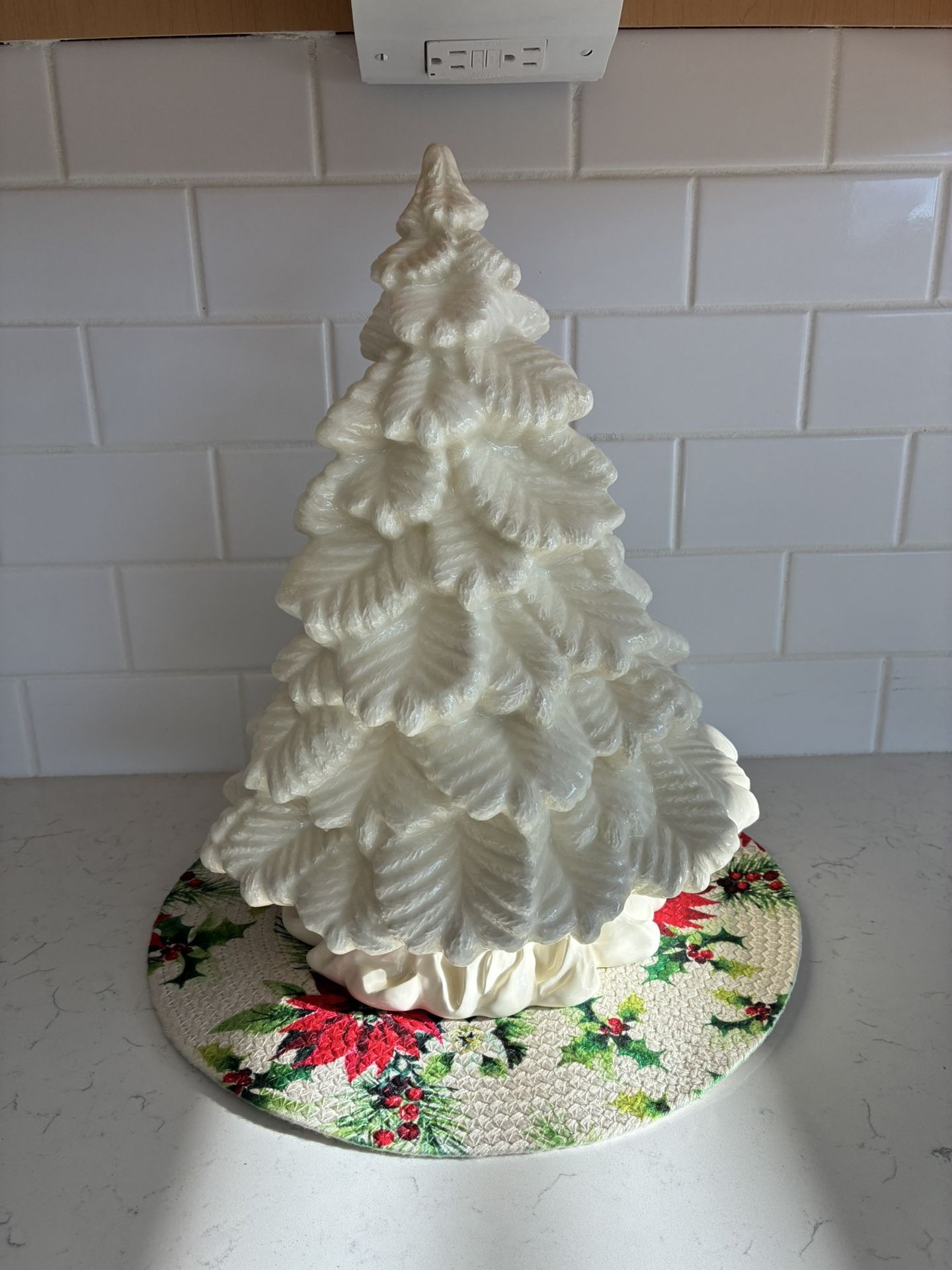 Vintage Ceramic 15 Inch White Christmas