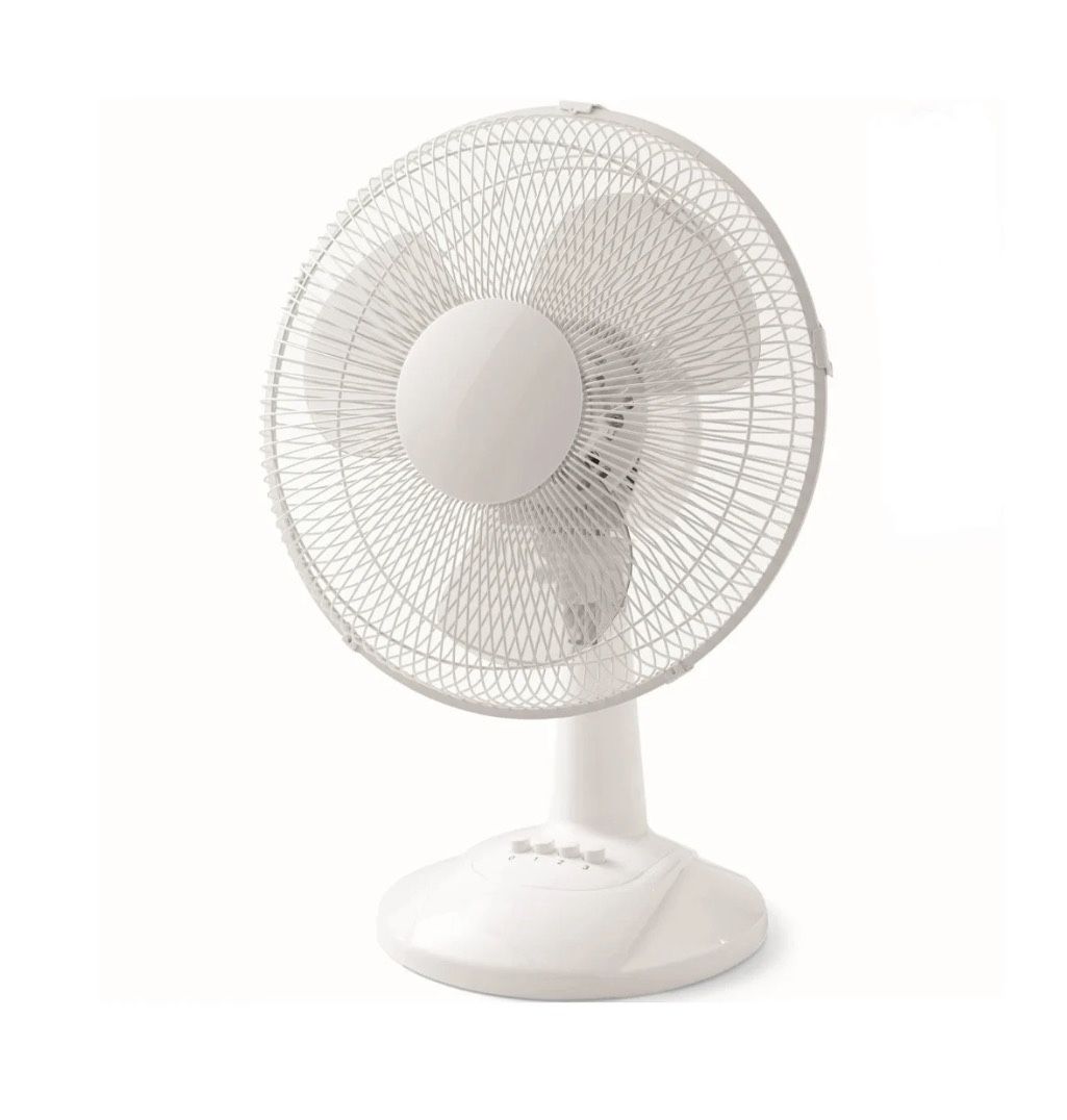 Mainstays 12" 3-Speed Oscillating Table Fan - White