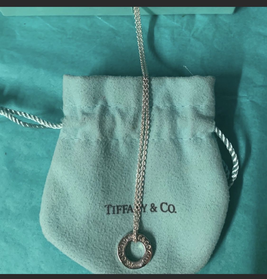 Tiffany&co 1837 circle pendant w 15”Peretti necklace