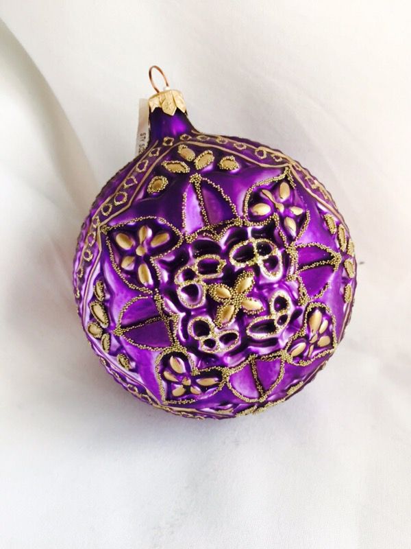 Christmas purple and gold ornament