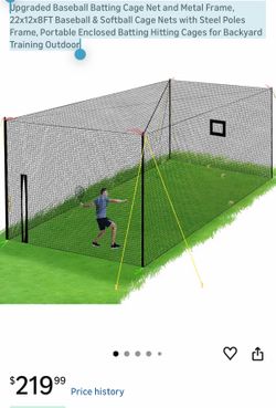 New Upgraded Baseball Batting Cage Net and Metal Frame, 22x12x8FT. Russell/Boulder area