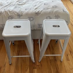 White Metal Stools