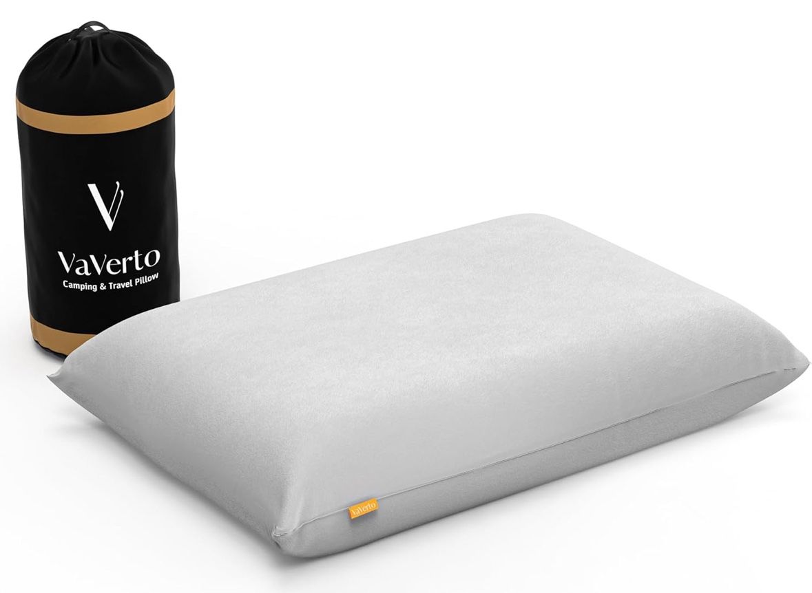 Travel and Camping Pillow - Compressible Medium Firm Memory Foam