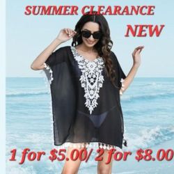 Womens Swimsuit Coverup (BLACK/WHITE)  NEW (30 Available)