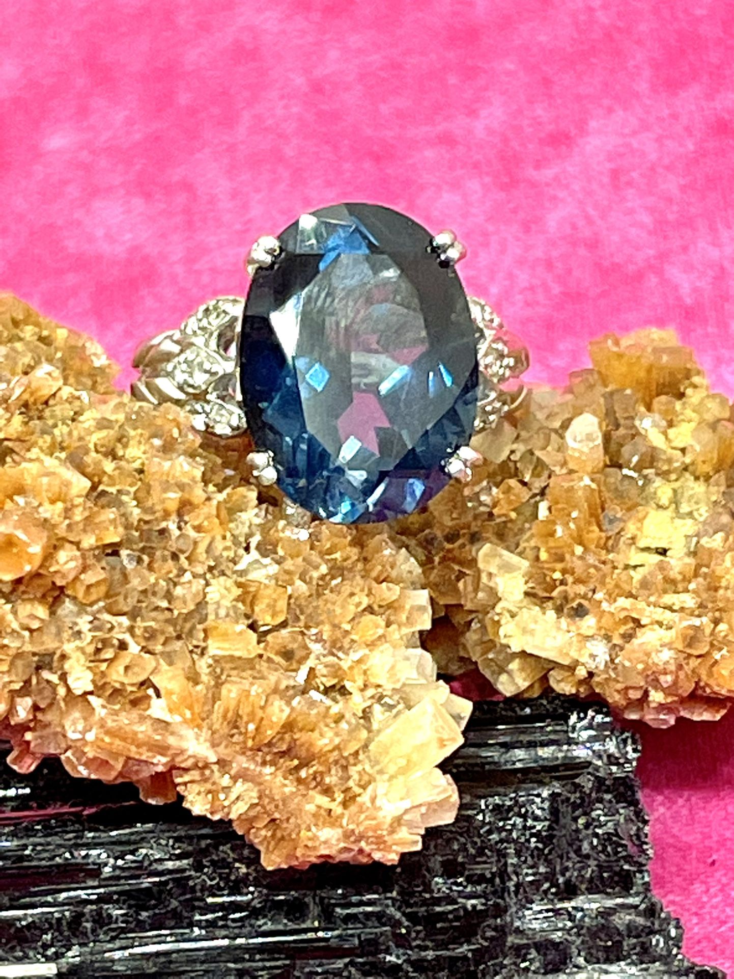 Sterling turquoise colored Kyanite ring size 4.5