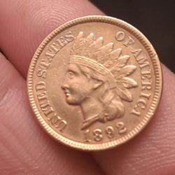1892   indian head penny  full liberty 