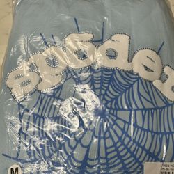 Medium Sp5der Web Hoodie Sky Blue 