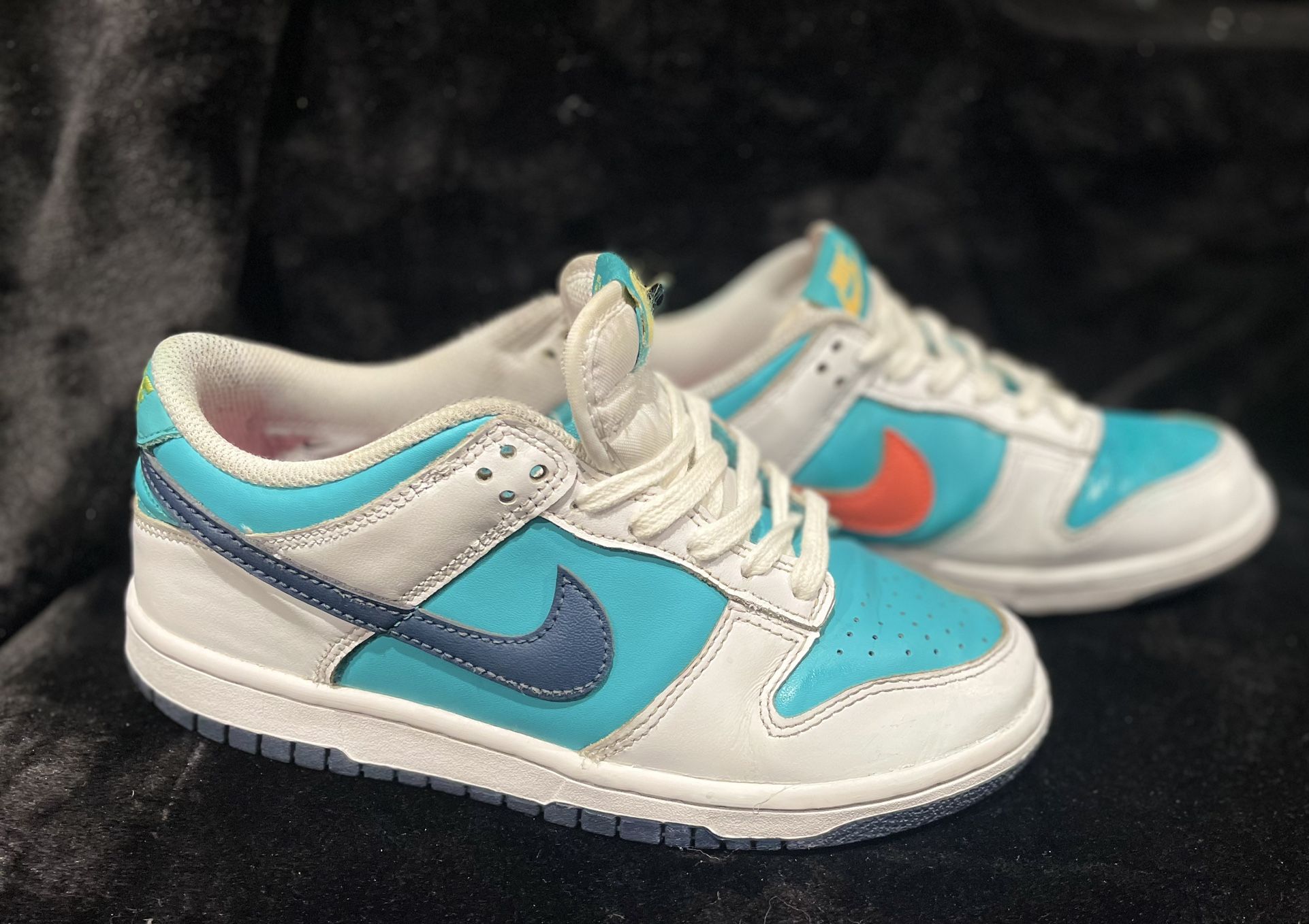 Nike Dunks Lows Turquoise Pink Blue Kids Size 5.5y