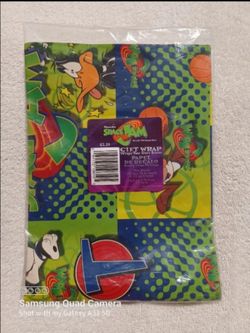 Vintage Looney tunes space jam two sheets gift wrap