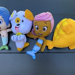Bubble Guppies Gil, Molly, Mr Grouper, Bubble Puppy Lot ,4 Plush Doll
