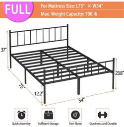 Full Size Metal Platform Bed Frame