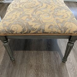 Vintage Upholstered Floral Bench / Stool