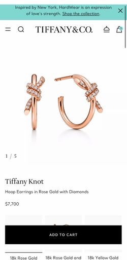 Tiffany & co Knot Hoop Earrings in Rose Gold with Diamonds