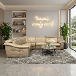 🛋️ Beige Natuzzi Sectional w/1 Recliner (Delivery Available!! )
