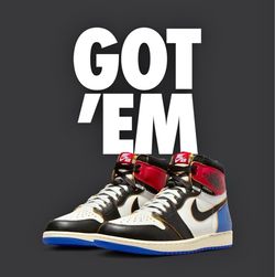New authentic Air Jordan 1 Retro High OG x Union x Fragment - size 13