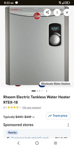 Rheem hot water heater electric tankless