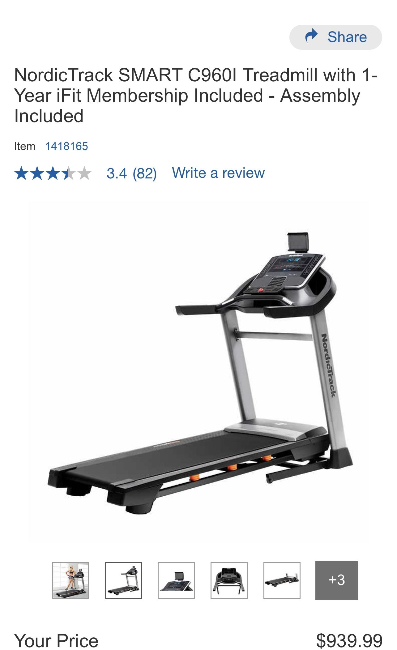 NordicTrack SMART C960I Treadmill for Sale in Bloomington CA OfferUp