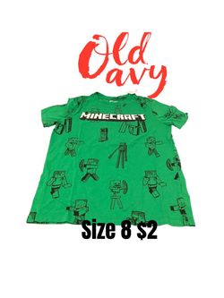 Old Navy Minecraft Kids T-Shirt Size 8 great condition 💖💖042426 M19