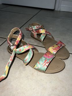 womens floral sandals size 8