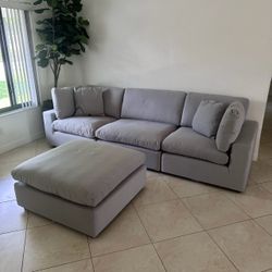 New Gray Sofa Cloud Couch Sectional