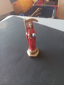 Santa Muerte Color Red 5.5" - Money - Love - Grim Reaper - Holy Death Plasctic