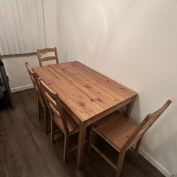 IKEA wood Table And Chairs 