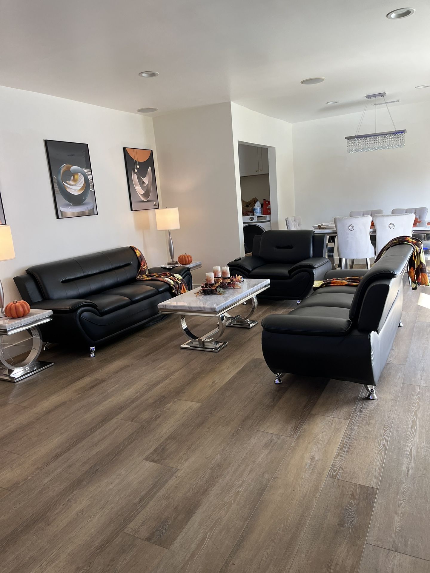 2 Sofa 1 Chair Black Faux Leather for Sale in Los Angeles, CA OfferUp