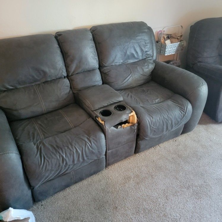 2 Seater Love Seat Sofa With USB Ports And Cupholders And Other Items - Moving