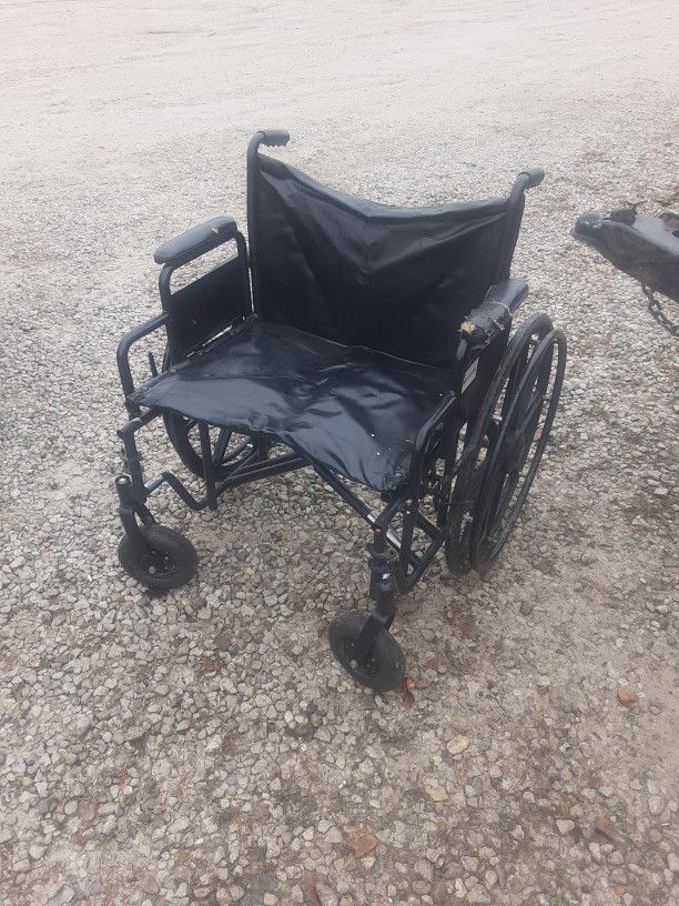 Extra Wide Wheel Chair One Armrest Is Taped Up As See In Picture