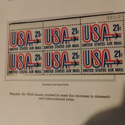 Airplane Leaving USA 21¢ (6/Stamps)).