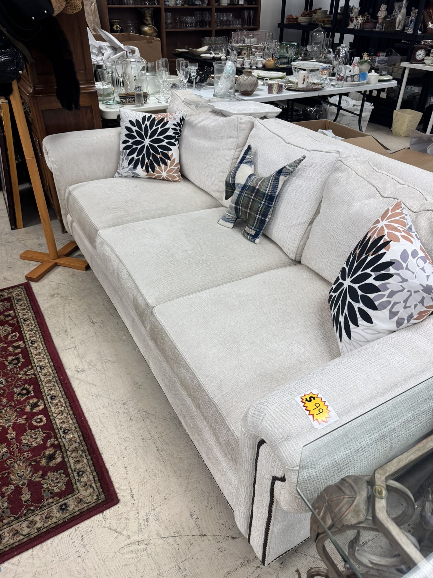 Ellen Allen Nailhead Trim - 95” x 43” - Originally $4300