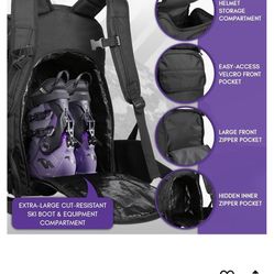 Sponsored  Brand: Alpine bunny 5.0 5.0 out of 5 stars (4) Travel Ski Boot Bag Backpack - 1680D Durable Polyester Boot Bags for Skiing, 40Lbs Padded Sn