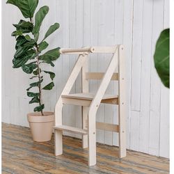 Toddler Tower, Montessori Kitchen tower, Foldable Step stool, Toddler chair